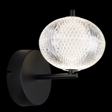 Nástěnné svítidlo, kov černý matný, čirý akryl, několik úrovní pomocí nástěnného spínače, možnost fixace barev, paměťová funkce, směr světla: nahoru, ŠxV: 15x22cm, hloubka: 21cm, včetně LED 7W 230V, zdroj 770lm, výstup 570lm, CCT 3000/4500/6500K