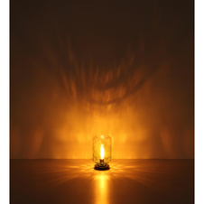 Stolní lampa, kov černý matný, sklo zelené/čiré, kabel PVC černý, kolébkový vypínač na kabelu, ø: 19cm, výška: 33cm, délka kabelu 150cm, bez žárovky 1xE27, max. 60W 230V