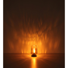 Stolní lampa, kov černý matný, sklo kouřové/čiré, kabel PVC černý, kolébkový vypínač na kabelu, ø: 19cm, výška: 33cm, délka kabelu 150cm, bez žárovky 1xE27, max. 60W 230V