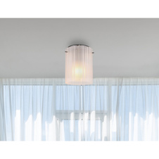 Stropní svítidlo, kov šedý tmavý, satinované sklo s drážkami, ø: 18cm, výška: 23cm, bez žárovek 1xE27, max. 40W 230V