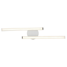 Stropní světlo, bílý plast, chromované, otočné, DxŠxV:51,5x10x7,2cm, LED 12W 230V, zdroj 1450lm, výstup 900lm, 4000K