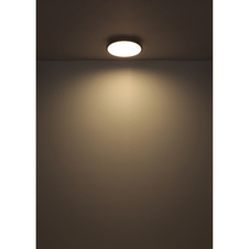 Stropní svítidlo, plast bílý/černý, Ø:35cm, V:5,5cm, LED 18W 230V, zdroj 2050lm, výstup 950lm, 4000K