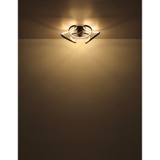Stropní ventilátor, kov černý mat, akryl bílý, plast transparentní, stmívatelný, několik úrovní nástěnným vypínačem, paměť, časovač, dálkové ovládání, 25m², ø: 560mm V: 210mm, LED 30W 230V, zdroj 400-4000lm, výkon 220-2200lm, CCT3000-6000K