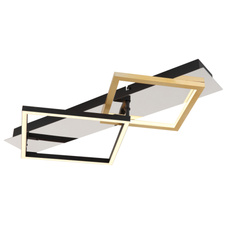 Stropní svítidlo, kov chrom, kov černý matný, broušený hliník zlaté barvy, plast bílý, DxŠxV:59x35,5x7cm, LED 24W 230V, zdroj 2700lm, výstup 1100lm, 3000K