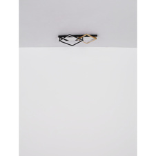 Stropní svítidlo, kov chrom, kov černý matný, broušený hliník zlaté barvy, plast bílý, DxŠxV:59x35,5x7cm, LED 24W 230V, zdroj 2700lm, výstup 1100lm, 3000K