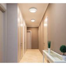 Stropní svítidlo, kov chrom, krystaly K5/akrylové čiré, stmívatelné, několik úrovní pomocí nástěnného vypínače, paměť, dálkové ovládání, baterie 2xAAA, Ø:60cm, V:15,5cm, LED 58W 230V, zdroj 700-7034lm, výstup 400-3805lm, CCT 2700-6000K