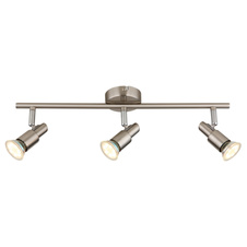 Stropní svítidlo, kov nikl matný, kov chrom, DxŠxV:47x8x11cm, včetně žárovky 3xGU10 LED 3W 230V, zdroj 250lm, výstup 250lm, 3000K