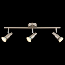 Stropní svítidlo, kov nikl matný, kov chrom, DxŠxV:47x8x11cm, včetně žárovky 3xGU10 LED 3W 230V, zdroj 250lm, výstup 250lm, 3000K