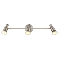 Stropní svítidlo, kov nikl matný, kov chrom, DxŠxV:47x8x11cm, včetně žárovky 3xGU10 LED 3W 230V, zdroj 250lm, výstup 250lm, 3000K