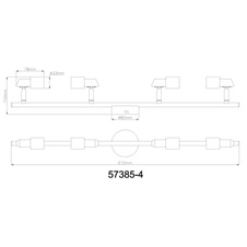 Stropní svítidlo, kov nikl matný, kov chrom, DxŠxV:67x8x11cm, včetně žárovek 4xGU10 LED 3W 230V, zdroj 250lm, výstup 250lm, 3000K