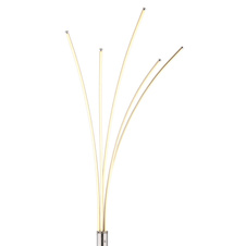 Stojací lampa, kov matný nikl, plast bílý, chrom, černý PVC kabel, dotykový stmívač, 3-stupňový stmívač: 100-60-20%, DxŠxV:56x60x187cm, délka kabelu 180cm, LED 36W 230V, zdroj 4120lm, výstup 1350lm, 3000K