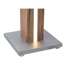 Stojací lampa, imitace dřeva MDF, kovový dub, textilní béžová, tlačítkový vypínač, stmívatelná, samostatně vypínatelná/stmívatelná, DxŠxVxH: 400x270x1500mm, včetně LED 17W 230V, výkon 1900lm, 3000K, bez žárovky 1xE27, max. 40W 230V