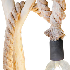 Stojací lampa, dřevo hnědé, nožní vypínač na kabelu, DxŠxV:51x25x150cm, bez žárovky 1xE27,max. 40W 230V