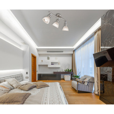 Stropní svítidlo, kov nikl matný, sklo bílé, otočné, DxŠxV:10x40x16,8cm, včetně žárovek 3xE14 LED 5W 230V, výstup 430lm, 3000K