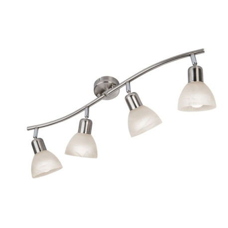 Stropní svítidlo, kov nikl matný, sklo bílé, otočné ŠxV:70x16,8cm, včetně žárovek 4xE14 LED 5W 230V, výstup 430lm, 3000K