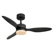 Stropní ventilátor, kov černý, plast bílý/černý, stmívatelný, více úrovní nástěnným vypínačem, paměť, časovač, dálkové ovládání, 15m², ø: 1060mm, V: 405mm, včetně LED 20W 230V, zdroj 260-1650lm, výkon 170-800lm, CCT 2700-6500K