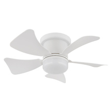 Stropní ventilátor, kov bílý mat, plast bílý mat, stmívatelný, několik úrovní nástěnným vypínačem, dálkové ovládání, 15m², ø: 400mm, V: 126mm, včetně LED 9W 230V, zdroj 1000lm, výkon 800lm, CCT 2700-6500K