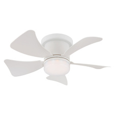 Stropní ventilátor, kov bílý mat, plast bílý mat, stmívatelný, několik úrovní nástěnným vypínačem, dálkové ovládání, 15m², ø: 400mm, V: 126mm, včetně LED 9W 230V, zdroj 1000lm, výkon 800lm, CCT 2700-6500K