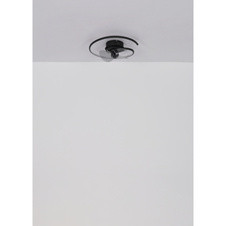 Stropní ventilátor, kov černý/hliník černý matný, plast bílý/kouřový, stmívatelný, několik úrovní nástěnným vypínačem, paměť, dálkové ovládání, 20m², ø: 450mm V: 139mm, ø lopatek: 280mm, LED 30W 230V, zdroj 215-3370lm, výkon 105-1660lm, CCT2700-6500K