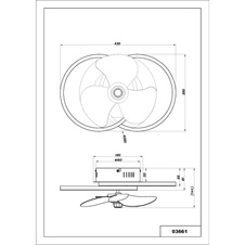 Stropní ventilátor, kov černý/imitace dřeva,plast bílý/kouřový, stmívatelný, více úrovní nástěnným vypínačem, paměť, dálkové ovládání, 20m², DxŠxV: 420x280x144mm, lopatky ø: 280mm, LED 24W 230V, zdroj 150-2800lm, výkon 28-490lm, CCT2700-6500K