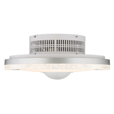 Stropní ventilátor, kov bílý, hliník, plast bílý, stmívatelný, několik úrovní pomocí nástěnného spínače, paměť, dálkové ovládání, 25m², ø: 50cm, výška: 18cm, včetně LED 40W 230V, zdroj 4100lm, výstup 2800lm, CCT 2700-6500K