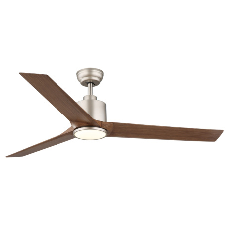 Stropní ventilátor, kov tmavě šedý/světle šedý, plast bílý/imitace dřeva, stmívatelný, více úrovní nástěnným vypínačem, paměť, časovač, dálkové ovládání, 25m², ø: 1480mm V: 480mm, LED 20W 230V, zdroj 1800lm, výkon 1600lm, CCT2700-6500K