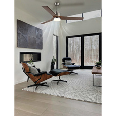 Stropní ventilátor, kov tmavě šedý/světle šedý, plast bílý/imitace dřeva, stmívatelný, více úrovní nástěnným vypínačem, paměť, časovač, dálkové ovládání, 25m², ø: 1480mm V: 480mm, LED 20W 230V, zdroj 1800lm, výkon 1600lm, CCT2700-6500K