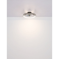 Stropní ventilátor, kov černý mat, akryl bílý, plast kouřový, stmívatelný, několik úrovní nástěnným vypínačem, paměť, noční světlo, časovač, dálkové ovládání, 30m², ø: 500mm V: 140mm, LED 40W 230V, zdroj 460-5000lm, výkon 188-2080lm, CCT3000-6500K
