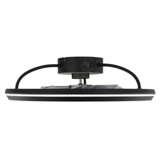 Stropní ventilátor, kov černý mat, akryl bílý, plast kouřový, stmívatelný, několik úrovní nástěnným vypínačem, paměť, noční světlo, časovač, dálkové ovládání, 30m², ø: 500mm V: 140mm, LED 40W 230V, zdroj 460-5000lm, výkon 188-2080lm, CCT3000-6500K