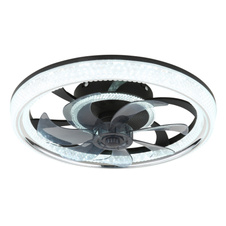 Stropní ventilátor, plastový černý, akrylátový černý/čirý/kouřový, stmívatelný, několik úrovní nástěnným vypínačem, paměť, dálkové ovládání, 30m², ø: 480mm V: 130mm, LED 30W 230 V, zdroj 400-4000 lm, výkon 200-2700 lm, CCT 2700-6000K