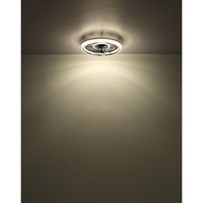 Stropní ventilátor, plastový černý, akrylátový černý/čirý/kouřový, stmívatelný, několik úrovní nástěnným vypínačem, paměť, dálkové ovládání, 30m², ø: 480mm V: 130mm, LED 30W 230 V, zdroj 400-4000 lm, výkon 200-2700 lm, CCT 2700-6000K