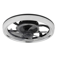 Stropní ventilátor, plastový černý, akrylátový černý/čirý/kouřový, stmívatelný, několik úrovní nástěnným vypínačem, paměť, dálkové ovládání, 30m², ø: 480mm V: 130mm, LED 30W 230 V, zdroj 400-4000 lm, výkon 200-2700 lm, CCT 2700-6000K