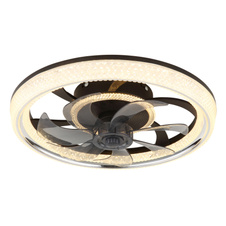 Stropní ventilátor, plastový černý, akrylátový černý/čirý/kouřový, stmívatelný, několik úrovní nástěnným vypínačem, paměť, dálkové ovládání, 30m², ø: 480mm V: 130mm, LED 30W 230 V, zdroj 400-4000 lm, výkon 200-2700 lm, CCT 2700-6000K