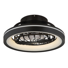 Stropní ventilátor, plast černobílý, stmívatelný, více úrovní nástěnným vypínačem, paměť, noční světlo, časovač, dálkové ovládání, 25m², ø: 480mm, V: 200mm, LED 40W+RGB LED 6W 230V, zdroj 3600lm, výkon 2400lm, CCT 2700-6500K