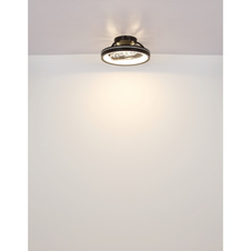 Stropní ventilátor, plast černobílý, stmívatelný, více úrovní nástěnným vypínačem, paměť, noční světlo, časovač, dálkové ovládání, 25m², ø: 480mm, V: 200mm, LED 40W+RGB LED 6W 230V, zdroj 3600lm, výkon 2400lm, CCT 2700-6500K
