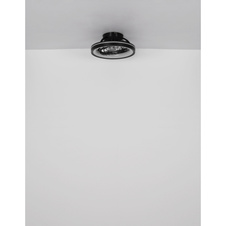 Stropní ventilátor, plast černobílý, stmívatelný, více úrovní nástěnným vypínačem, paměť, noční světlo, časovač, dálkové ovládání, 25m², ø: 480mm, V: 200mm, LED 40W+RGB LED 6W 230V, zdroj 3600lm, výkon 2400lm, CCT 2700-6500K