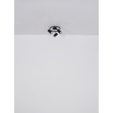 Stropní svítidlo, kov černý matný, chrom, Ø:25cm, V:13,5cm, bez žárovek 3xGU10, max. 25W 230V