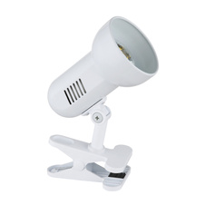 Stolní lampa, klipsové, kov bílý, bílý plast, nastavitelné, vypínač, ŠxV: 16x21cm, bez žárovky 1xE27, max. R63 40W 230V.