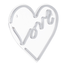 Dekorativní svítidlo, čirý plast, bílý plast, bílý PVC kabel, kolébkový vypínač na kabelu, včetně USB kabelu, DxŠxV: 350x330x16mm, délka kabelu 1800mm, LED 3W 5V