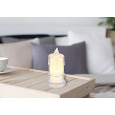 Dekorativní lampa, čirý plast, saténový plast, posuvný vypínač, včetně baterie 3xLR1130, ø: 45mm, V: 95mm, sada 2 kusů, LED 0,25W 4,5V 2900K