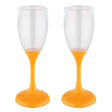 Dekorativní lampa, plastová oranžová, plastová čirá, rozsvítí se, jakmile se do sklenice nalije tekutina, včetně baterie 2x CR2032 210mAh, ø: 69mm, V: 181mm, sada 2 kusů, LED 0,06W 3V 3000K