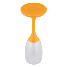 Dekorativní lampa, plastová oranžová, plastová čirá, rozsvítí se, jakmile se do sklenice nalije tekutina, včetně baterie 2x CR2032 210mAh, ø: 69mm, V: 181mm, sada 2 kusů, LED 0,06W 3V 3000K