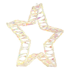 Dekorativní svítidlo, akryl čirý, kov bílý matný, kabel PVC průhledný, IP44, DxŠxV:37x7x39cm, vzdálenost mezi LED 5cm, délka přívodního kabelu 500cm, 100xLED 0,06W 230V, 3180K