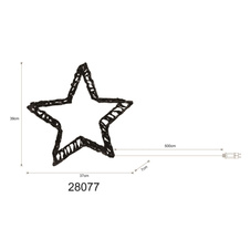 Dekorativní svítidlo, akryl čirý, kov bílý matný, kabel PVC průhledný, IP44, DxŠxV:37x7x39cm, vzdálenost mezi LED 5cm, délka přívodního kabelu 500cm, 100xLED 0,06W 230V, 3180K