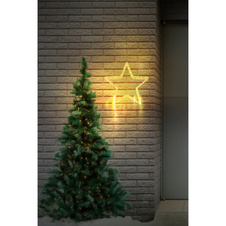 Dekorativní svítidlo, akryl čirý, kov bílý matný, kabel PVC průhledný, IP44, DxŠxV:37x7x39cm, vzdálenost mezi LED 5cm, délka přívodního kabelu 500cm, 100xLED 0,06W 230V, 3180K