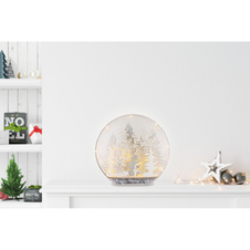 Dekorativní svítidlo, plast čirý, dřevo bílé, dřevo stříbrné barvy, posuvný vypínač, DxŠxV:26x7x24,5cm, 12xLED 0,03W 3V, výstup 4lm, 3000K