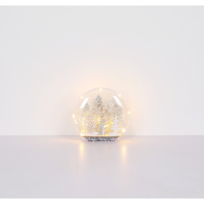 Dekorativní svítidlo, plast čirý, dřevo bílé, dřevo stříbrné barvy, posuvný vypínač, DxŠxV:26x7x24,5cm, 12xLED 0,03W 3V, výstup 4lm, 3000K