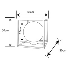 Solární svítidlo kovové černé, antik, plast, kostka uvnitř s koulí, baterie součástí balení AA 600mAh 1,2V, IP44, DxŠxV:300x300x300mm, vč.LED 0,06W 3V, 3000K
