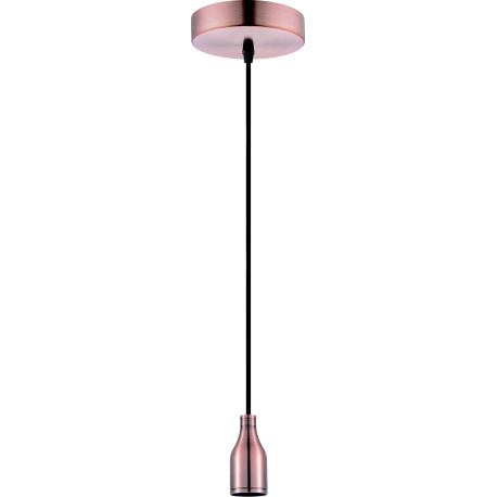 Závěsné svítidlo, kov měď, textilní kabel, D: 100, H: 1090, bez žárovky 1xE27, max. 40W 230V