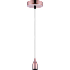 Závěsné svítidlo, kov měď, textilní kabel, D: 100, H: 1090, bez žárovky 1xE27, max. 40W 230V